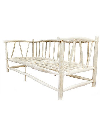 TIKA Fauteuil 3 personnes en teck naturel avec coussin