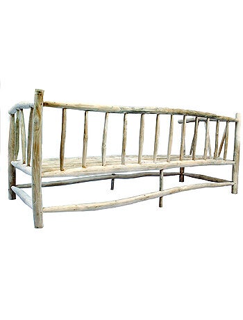 TIKA Fauteuil 3 personnes en teck naturel avec coussin