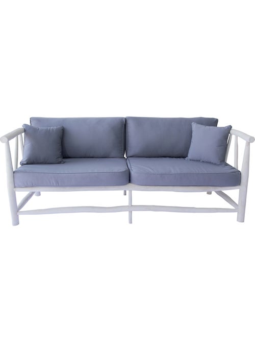 TIKA Fauteuil 3 personnes en teck naturel avec coussin - Kiabi