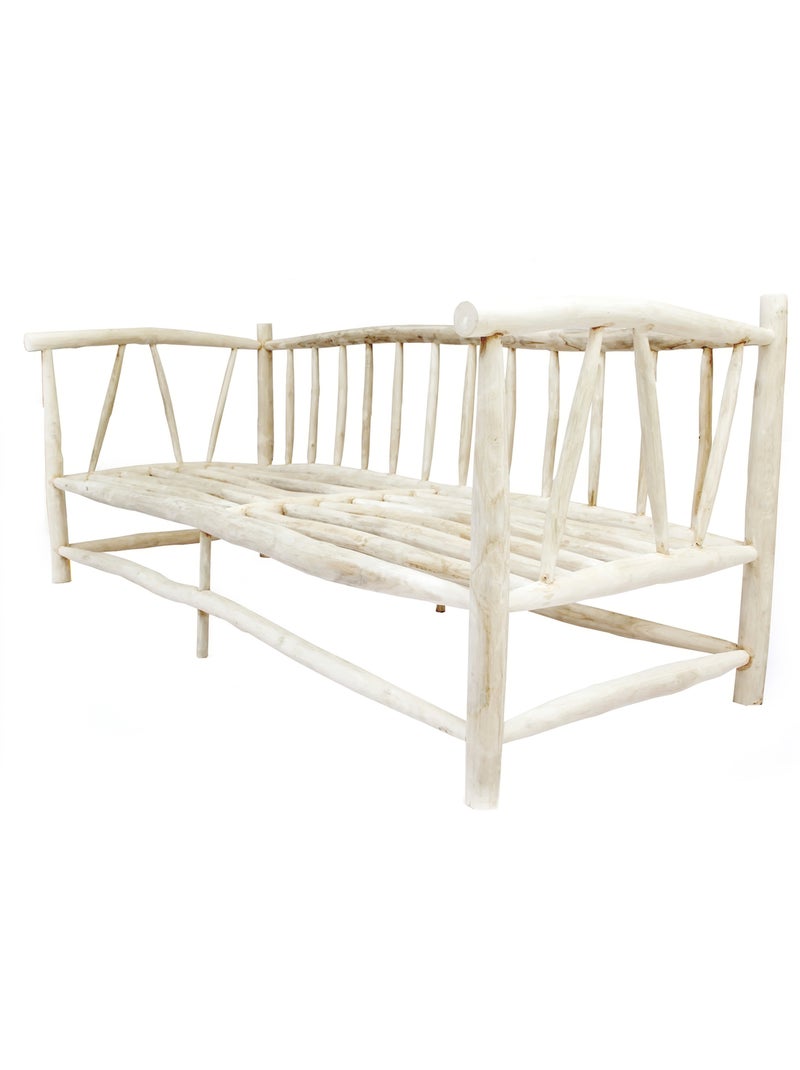 TIKA Fauteuil 3 personnes en teck naturel avec coussin Bois naturel - Kiabi