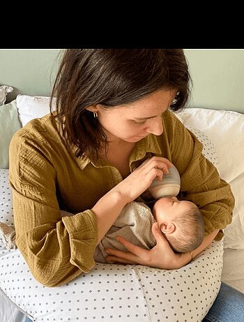 Tinéo - Coussin d'allaitement et de grossesse 3en1 Multirelax éponge Noisette