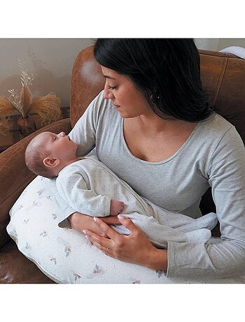 Tinéo - Coussin d'allaitement et de grossesse éponge rose