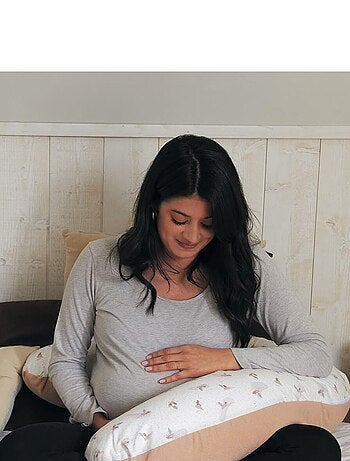 Tinéo - Coussin d'allaitement et de grossesse éponge rose