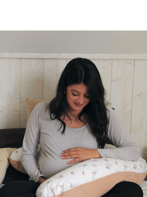 Tinéo - Coussin d'allaitement et de grossesse éponge noisette - Kiabi