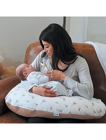 Tinéo - Coussin d'allaitement et de grossesse éponge rose