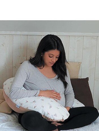 Tinéo - Coussin d'allaitement et de grossesse éponge rose