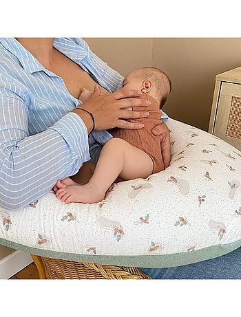 Tinéo - Coussin d'allaitement et de grossesse éponge rose
