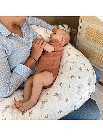 Tinéo - Coussin d'allaitement et de grossesse éponge rose