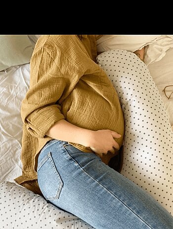 Tinéo - Coussin de maternité et d'allaitement éponge gris/étoiles