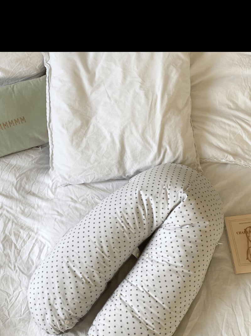 Tinéo - Coussin de maternité et d'allaitement éponge gris/étoiles Gris - Kiabi