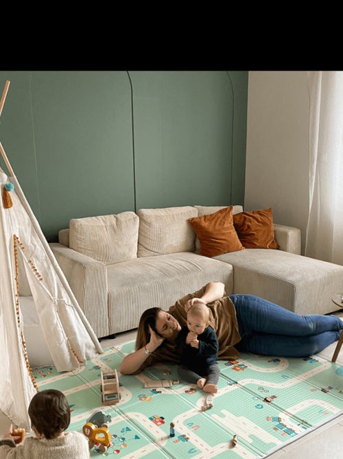 Tinéo - Grand tapis d'éveil réversible voitures / animaux - Kiabi