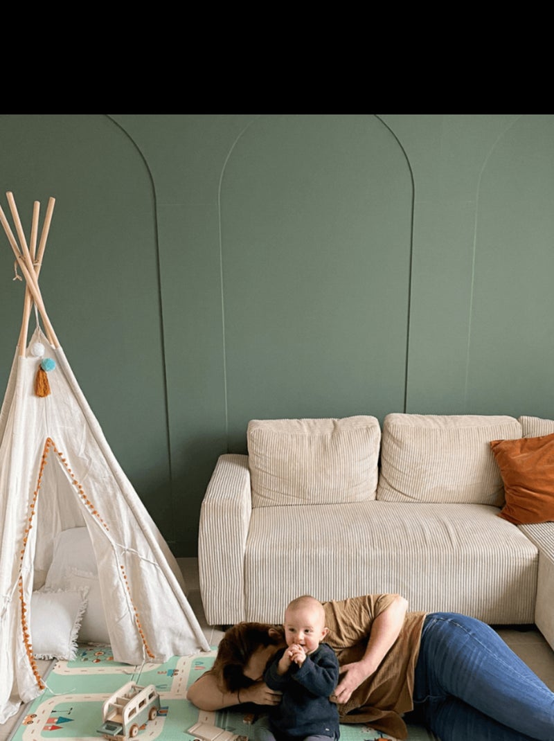 Tinéo - Grand tapis d'éveil réversible voitures / animaux Bleu - Kiabi