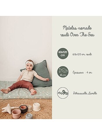 Tinéo - Matelas bébé de voyage 60x120 cm - Over The Sea