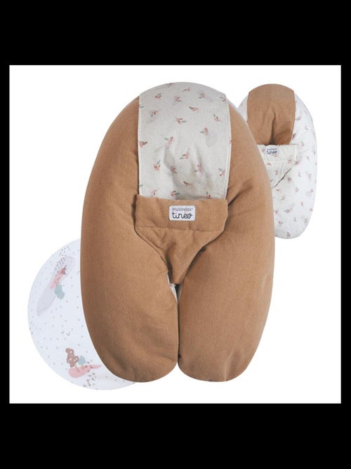 Tin?o - Coussin d'allaitement et de grossesse 3en1 Multirelax ?ponge Noisette - Kiabi