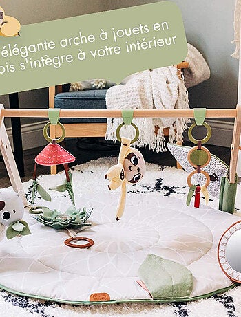 TINY LOVE Tapis d'Éveil Boho Chic, Tapis de Jeu, Arche de Jouets en Bois - Dès la Naissance