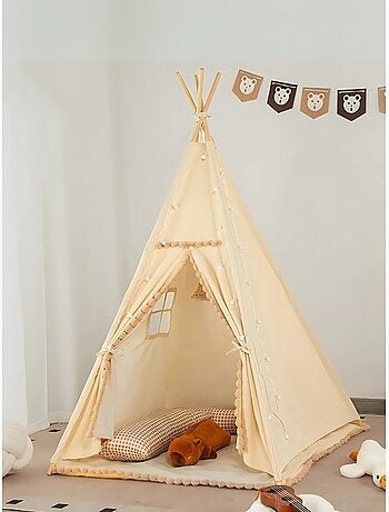 Tipi avec pompons pour enfant