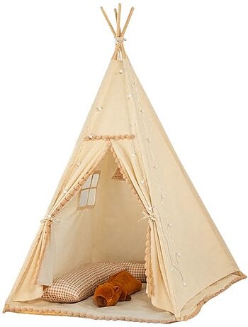 Tipi avec pompons pour enfant