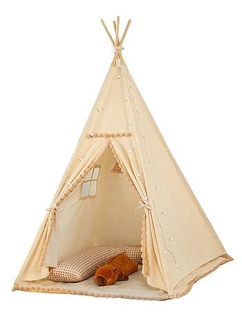 Tipi avec pompons pour enfant