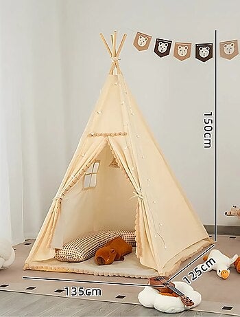Tipi avec pompons pour enfant