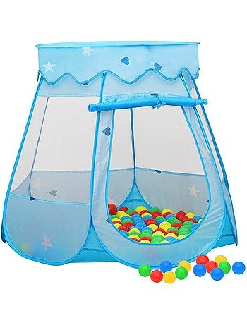 Tipi cabane de jeu pour enfants avec panneaux maille bleu 102x102x82 - vidaxl