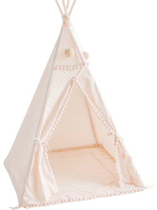 Tipi carré pour enfants avec pompons - Kiabi