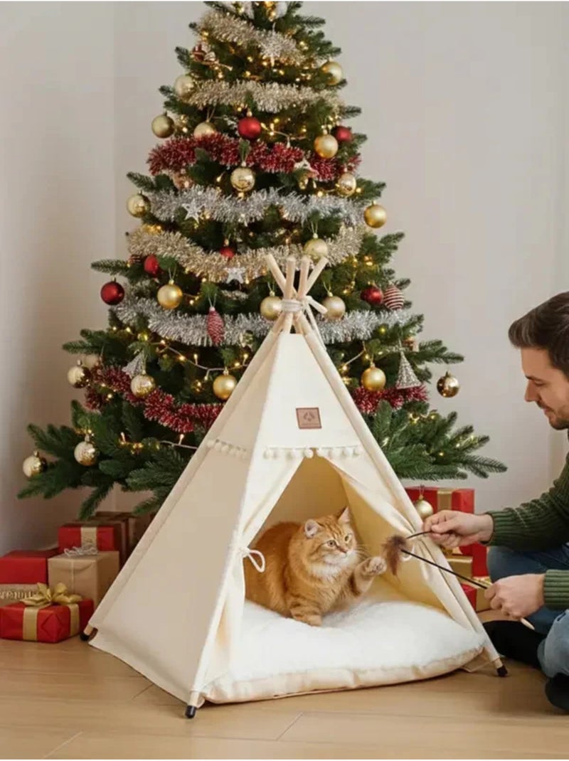 Tipi en coton pour animaux avec coussin Beige - Kiabi