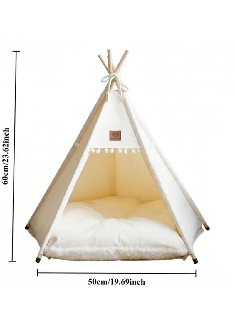 Tipi en coton pour animaux avec coussin Beige - Kiabi