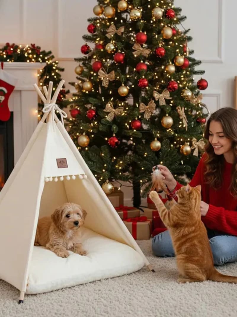 Tipi en coton pour animaux avec coussin N/A - Kiabi