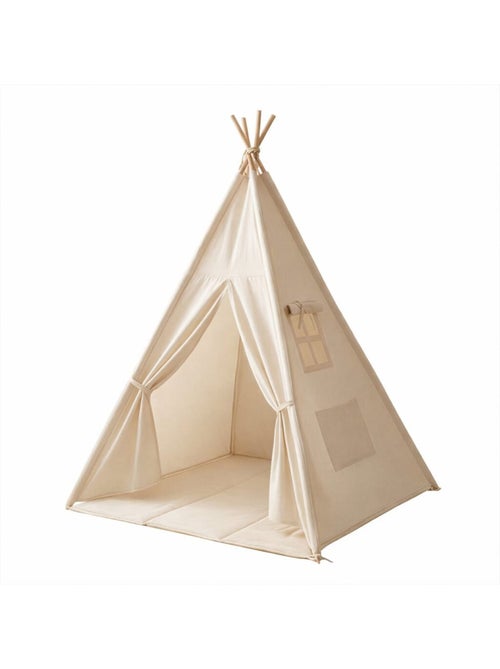 Tipi enfant avec tapis et guirlandes - Kiabi