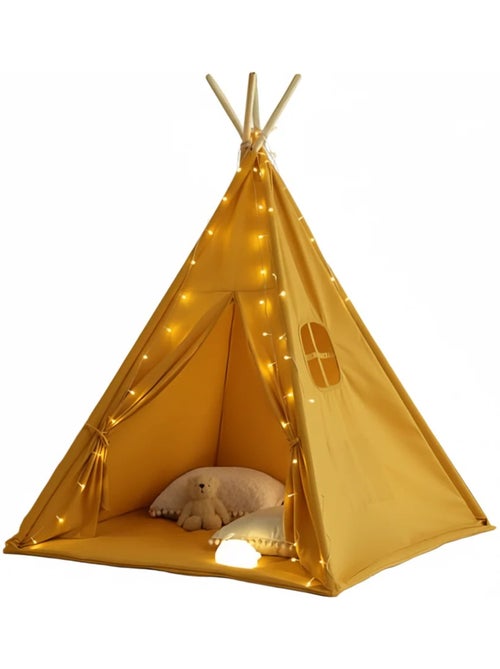 Tipi enfant avec tapis et guirlandes - Kiabi