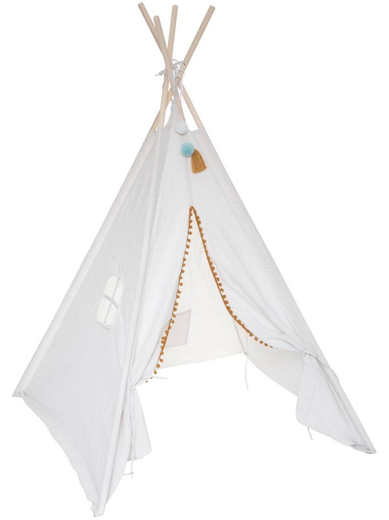 Tipi enfant en bois de peuplier avec sac de rangement Lin - Kiabi