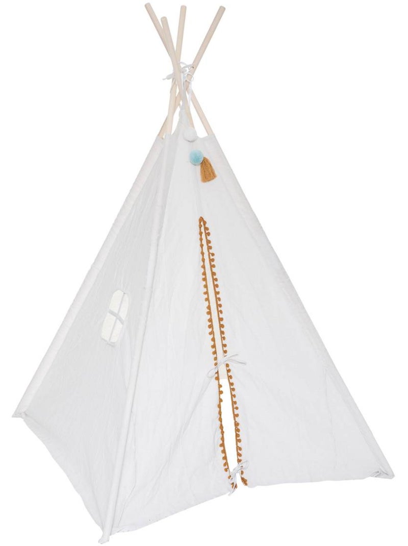 Tipi enfant en bois de peuplier avec sac de rangement Lin - Kiabi