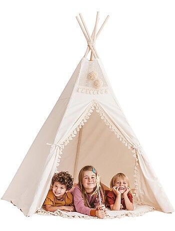 Tipi extra Large avec décorations à pompons