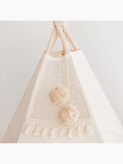 Tipi extra large avec décorations à pompons - Kiabi