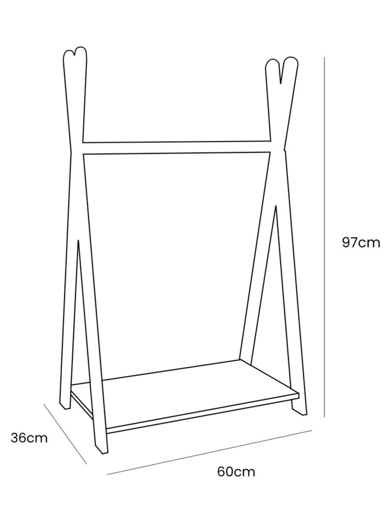 Tipi Hanger Cintre pour vêtements Naturel Petit Bois naturel - Kiabi