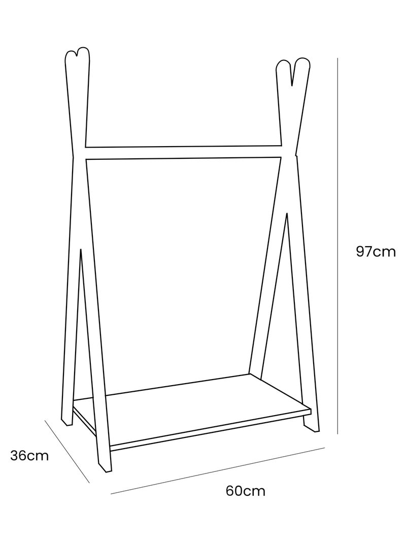 Tipi Hanger Cintre pour vêtements Naturel Petit Bois naturel - Kiabi