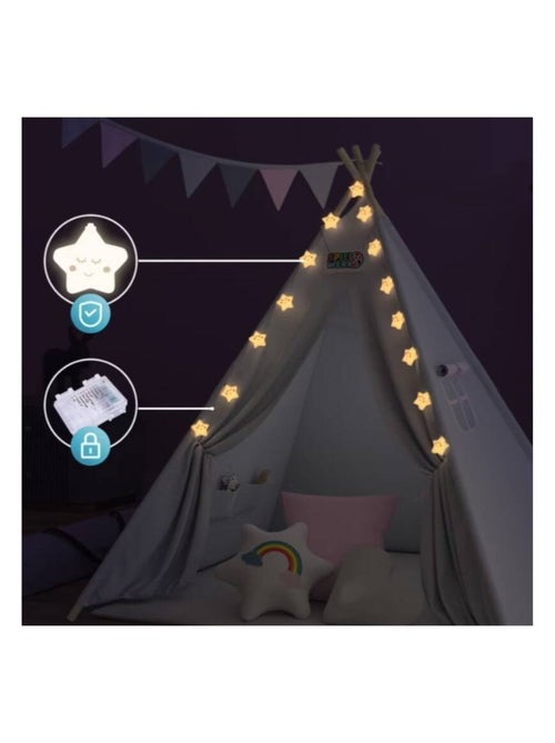 Tipi pour enfant avec tapis, coussins et guirlande - Kiabi