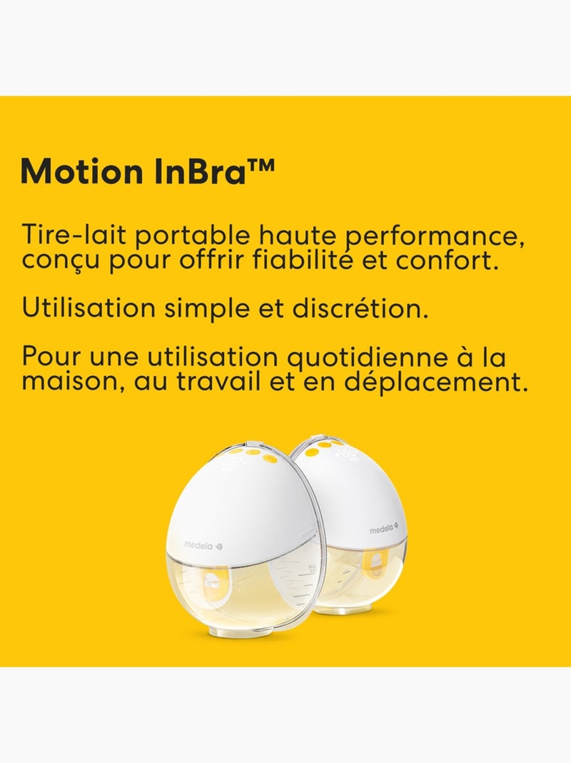 Tire-lait Électrique Double Medela Motion InBra - Mains Libres, 2-Phase Expression, téterelle 105°, Transparent - Kiabi