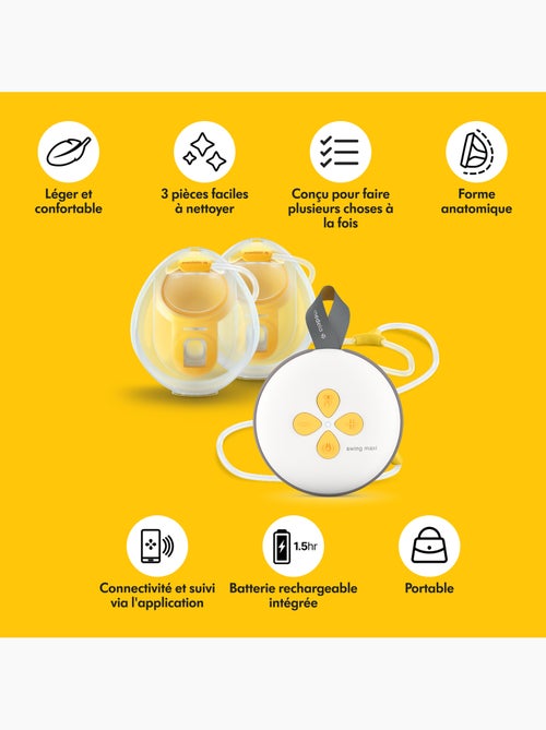 Tire-lait Électrique Double Medela Swing Maxi Hands-free - Mains libres, connecté, collecteurs - Kiabi