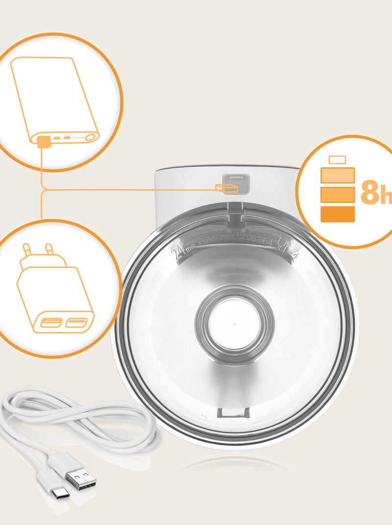 Tire lait électrique mains libres LIONELO Fidi Free Simple - 3 Modes - 9 Niveaux - 5 Tailles Blanc - Kiabi