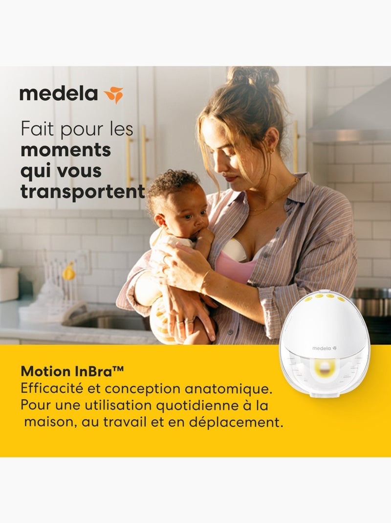Tire-lait Électrique Simple Medela Motion InBra - Mains Libres, 2-Phase Expression, téterelle 105°, Transparent - Kiabi