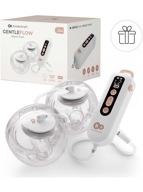 Tire-lait Kinderkraft GENTLEFLOW double 1800mAh mémoire 3 modes 9 USB-C téterelles 180ml - Kiabi Tire-lait Kinderkraft GENTLEFLOW double 1800mAh mémoire 3 modes 9 USB-C téterelles 180ml - Kiabi