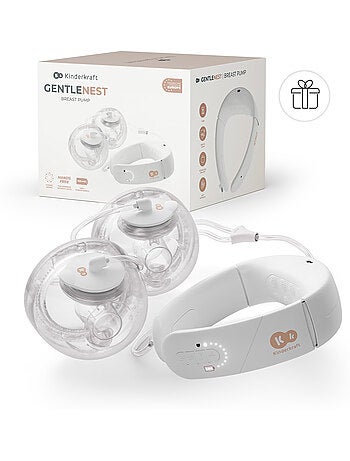Tire-lait Kinderkraft GENTLENEST double soft-heat 3 modes 9 niv USB-C 2x180ml téterelles 17-27