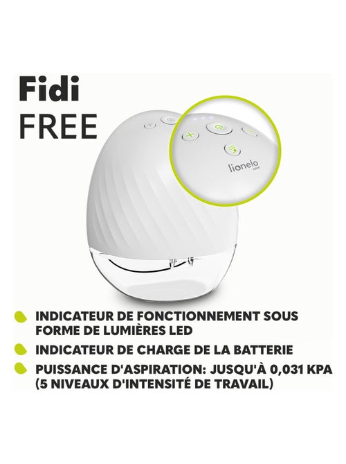 Tire-lait mains libres LIONELO Fidi Free - 150 ml - 3 diamètres d'entonnoir  - Portable - Kiabi