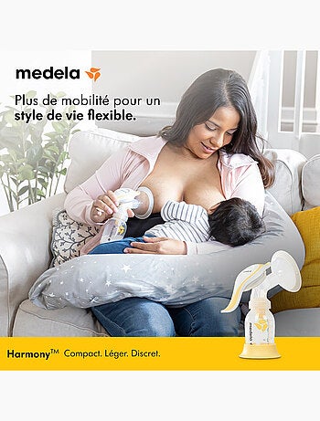 Tire-lait Manuel Medela Harmony Flex - 2-Phase Expression, téterelle PersonalFit Flex, compact,