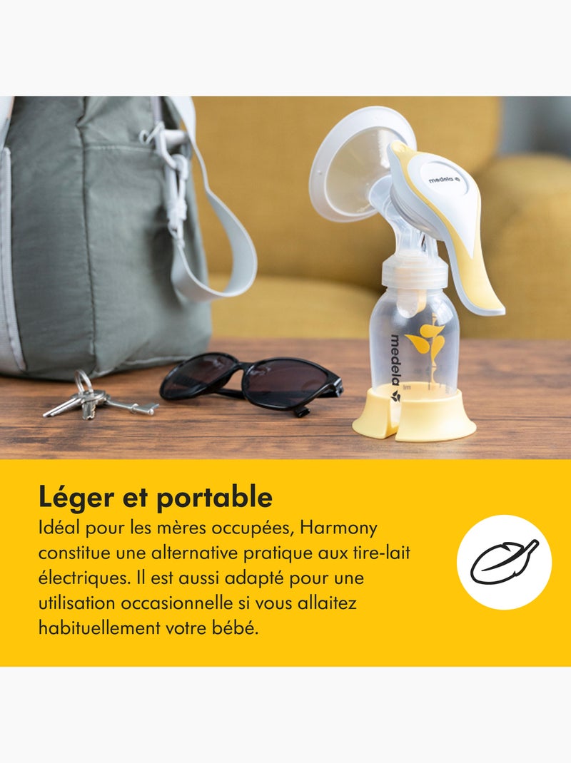 Tire-lait Manuel Medela Harmony Flex - 2-Phase Expression, téterelle PersonalFit Flex, compact, Transparent - Kiabi