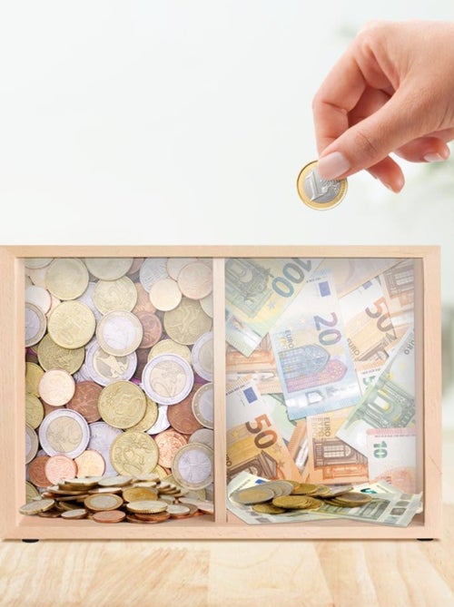 Tirelire avec séparateur pièces et billets - Kiabi