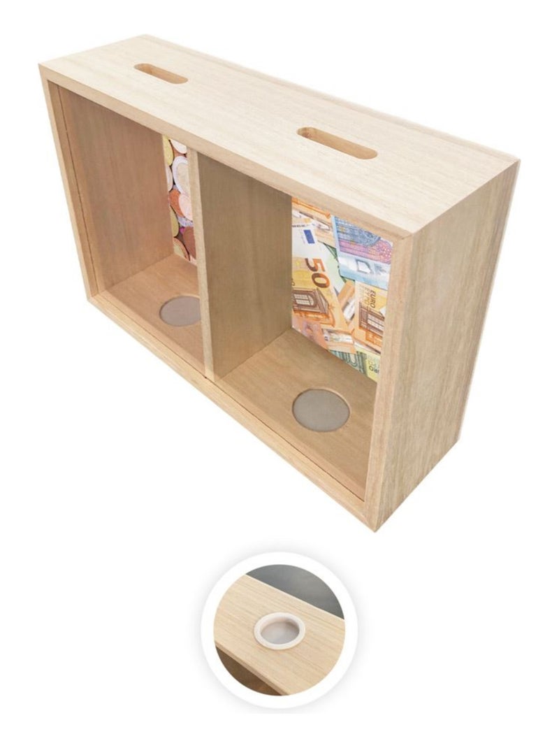 Tirelire avec séparateur pièces et billets Beige - Kiabi