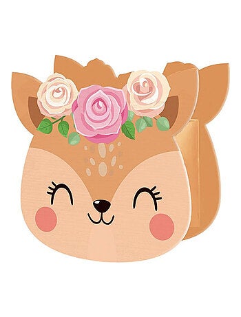 Tirelire biche avec couronne de roses