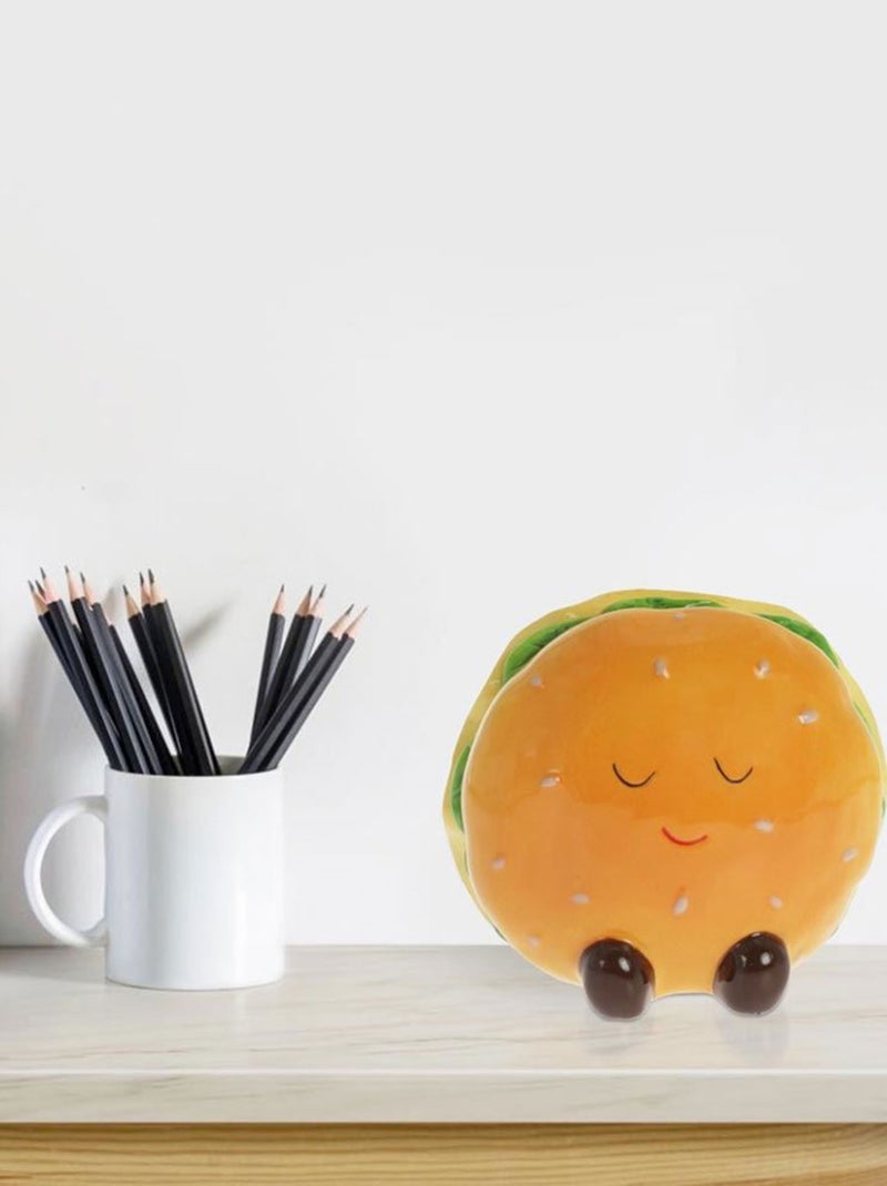 Tirelire burger en céramique Orange - Kiabi